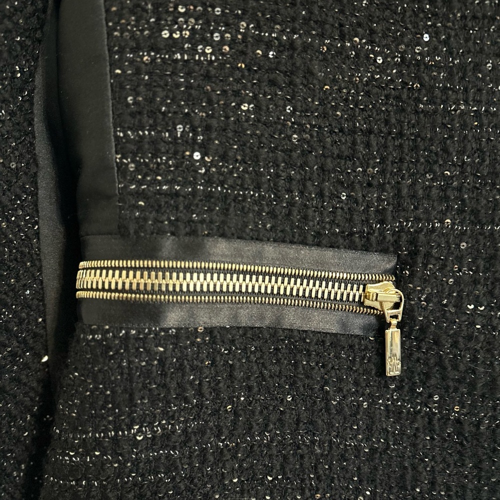 Moncler Gamme Rouge Limited Edition Sequin Statement Coat – Size 0 Black & Gold✨ - Picture 6 of 9